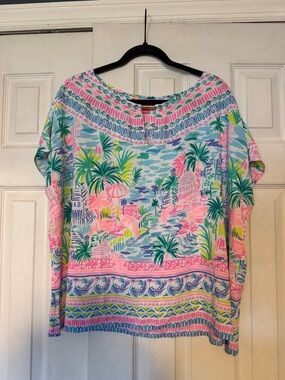 Lilly Pulitzer Manda Blouse Top Private Island